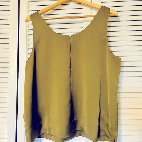 J. Crew Olive Green Silk Sleeveless Top - Picture 5 of 6